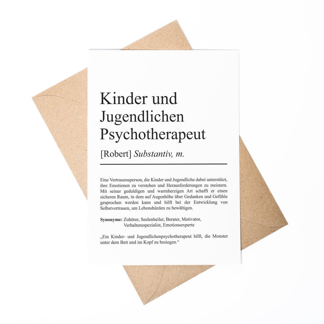 Kinder- und Jugendlichenpsychotherapeut Definition A6 Karte personalisierbar mit Namen Beruf Karte Kinder- und Jugendlichenpsychotherapeut