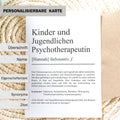 Kinder- und Jugendlichenpsychotherapeutin Definition Karte personalisierbar mit Namen Beruf Grußkarte Kinder & Jugendlichenpsychotherapeutin