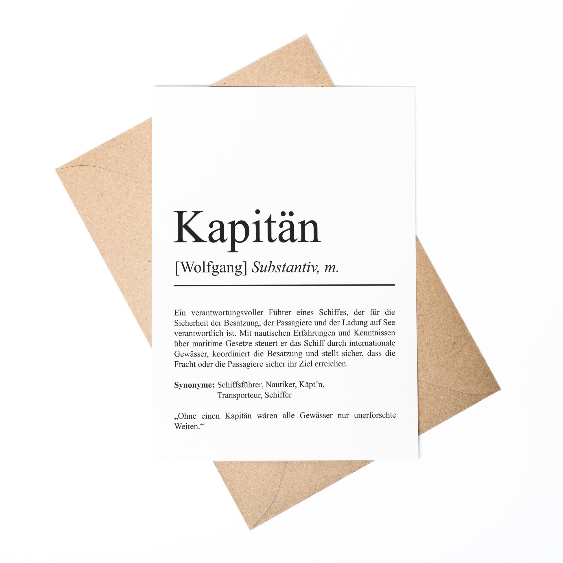 Kapitänin Definition Karte personalisierbar mit Namen Beruf Grußkarte Kapitänin Geschenk Geburtstag Kapitänin Postkarte Definition