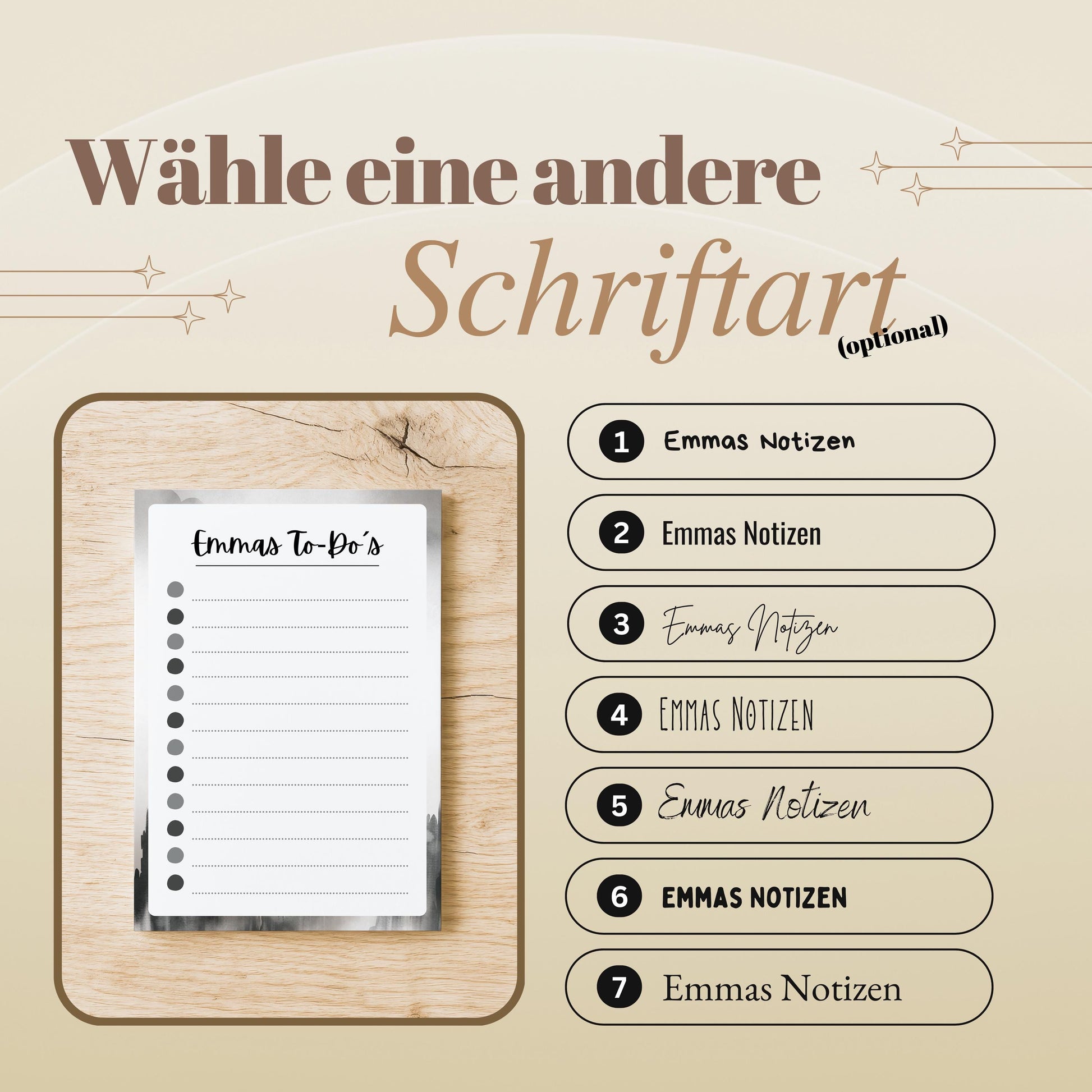 Notizblock Granit Notizblock personalisierbar mit Namen To Do Liste Notizblock für Studenten Schreibblock Bürobedarf Geschenk Kollege