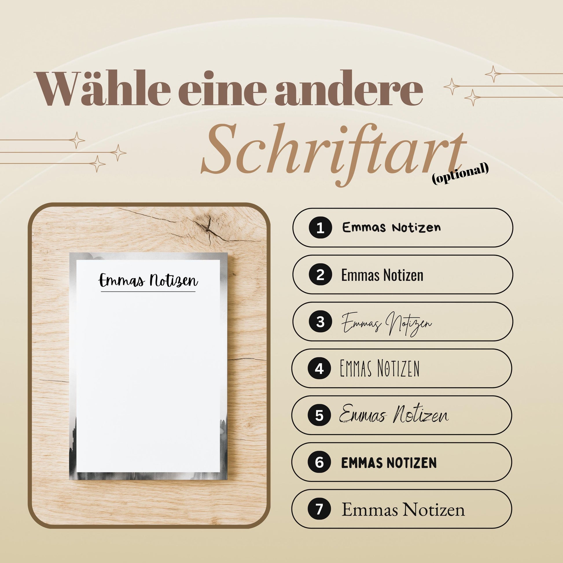 Notizblock Granit Notizblock personalisierbar mit Namen To Do Liste Notizblock für Studenten Schreibblock Bürobedarf Geschenk Kollege