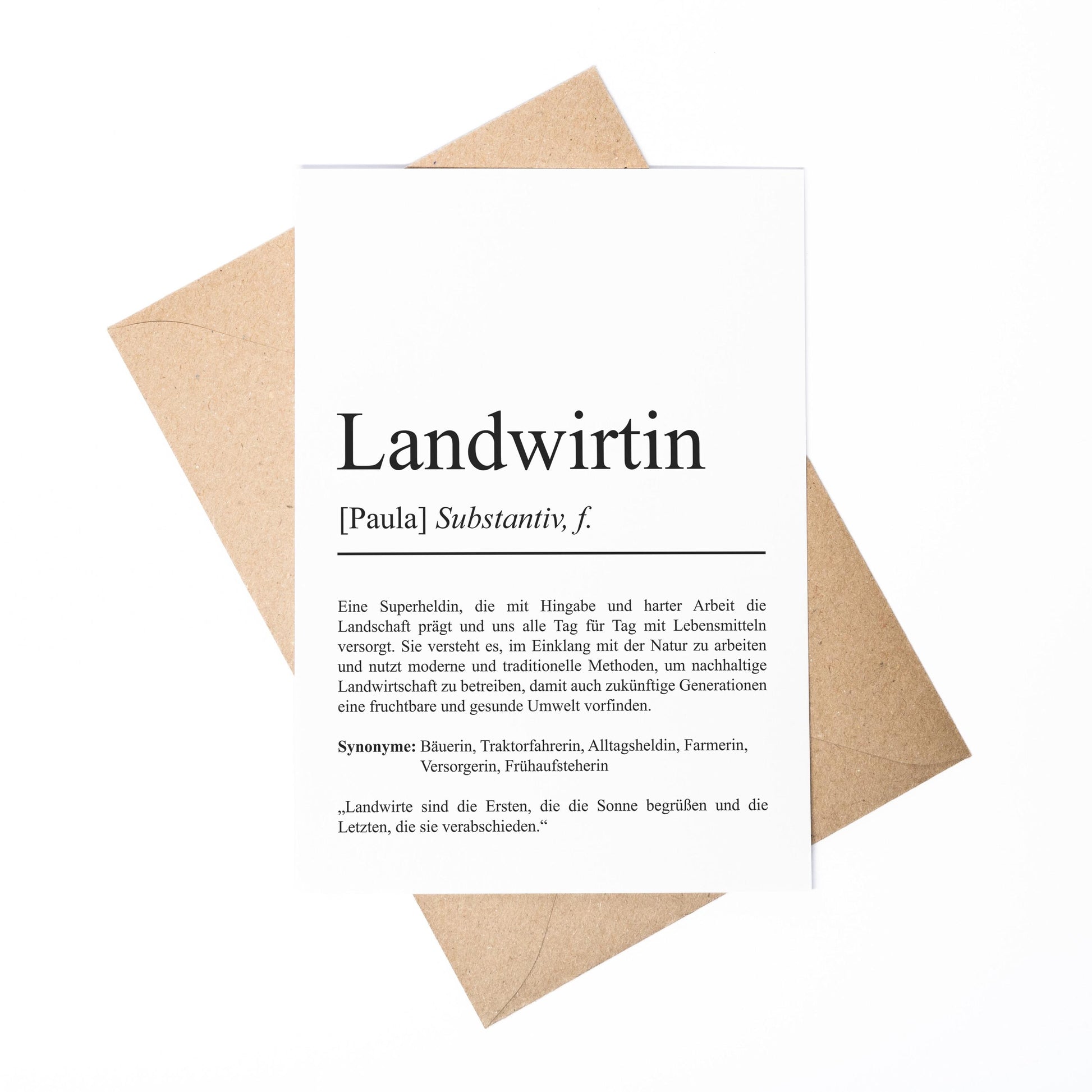 Landwirt Definition Karte personalisierbar mit Namen Beruf Grußkarte Landwirt Geschenk Geburtstag Landwirt Postkarte Definition