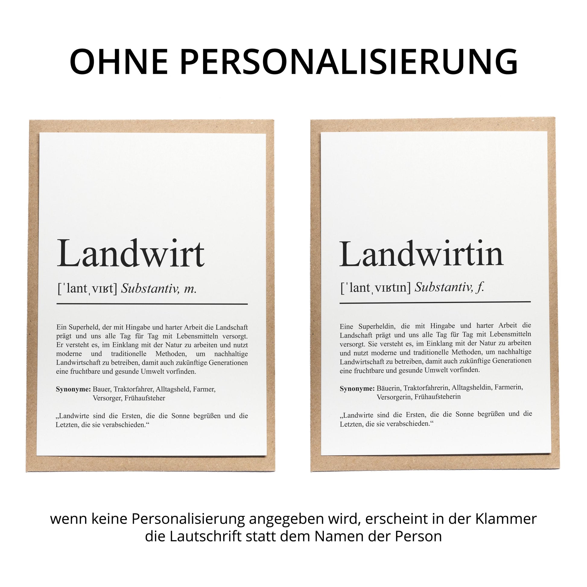 Landwirtin Definition Karte personalisierbar mit Namen Beruf Grußkarte Landwirtin Geschenk Geburtstag Landwirtin Postkarte Definition