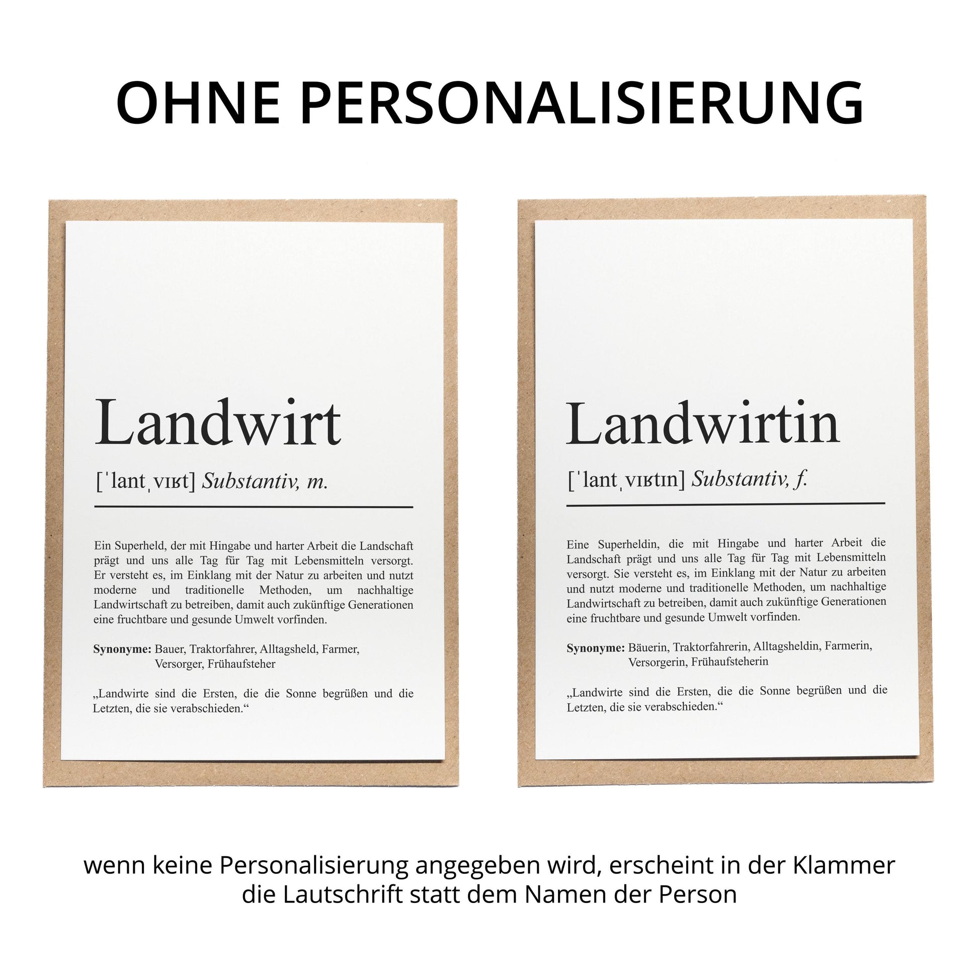 Landwirtin Definition Karte personalisierbar mit Namen Beruf Grußkarte Landwirtin Geschenk Geburtstag Landwirtin Postkarte Definition