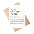 Lieblingskollege Definition A6 Karte personalisierbar mit Namen Beruf Postkarte Kollege Geschenk Geburtstag Kollege Klappkarte Definition