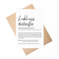 Lieblingskollege Definition A6 Karte personalisierbar mit Namen Beruf Postkarte Kollege Geschenk Geburtstag Kollege Klappkarte Definition