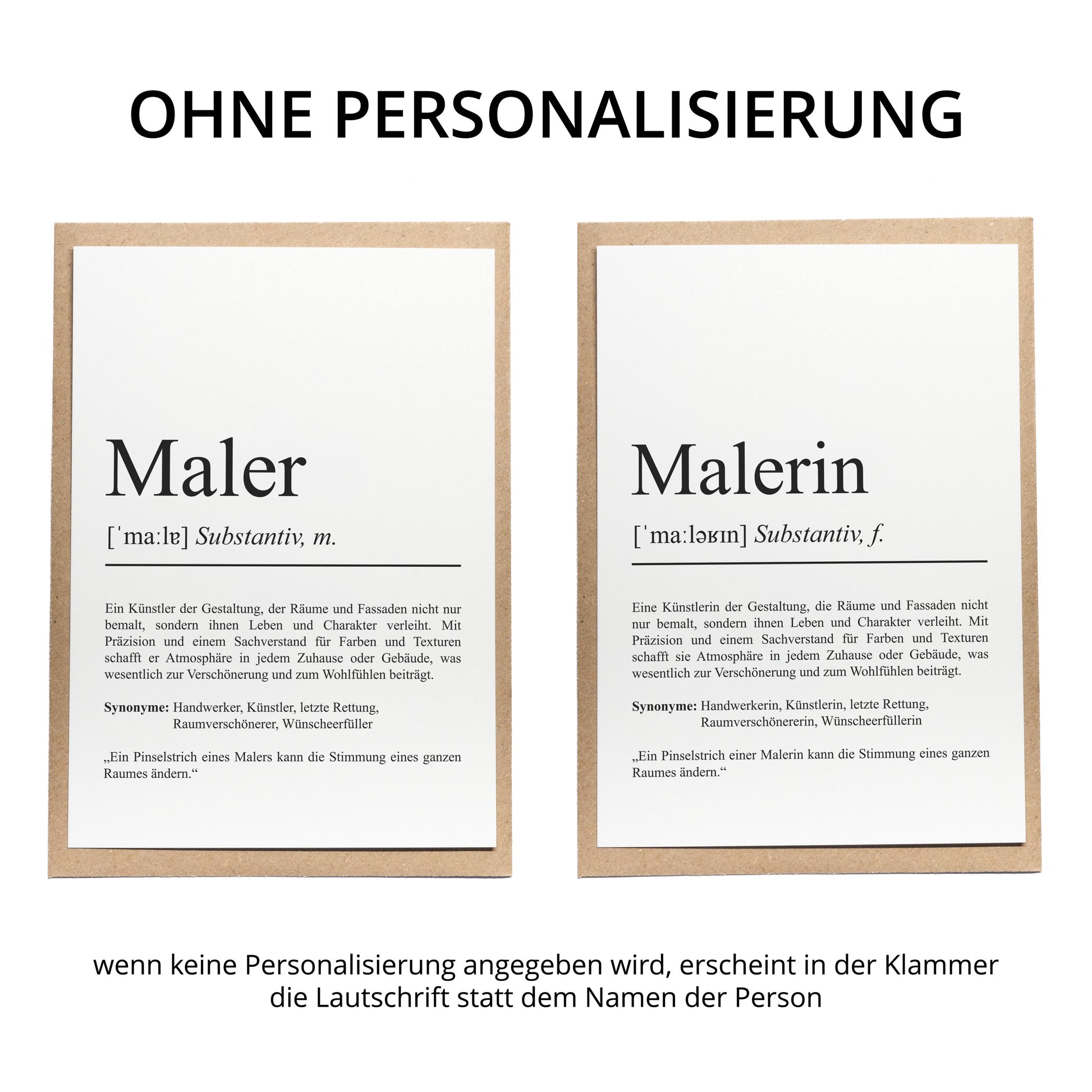 Maler Definition Karte personalisierbar mit Namen Beruf Grußkarte Maler Geschenk Geburtstag Maler Postkarte Definition