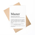 Master Definition Karte personalisierbar mit Namen Beruf Grußkarte Student Geschenk Geburtstag Master Postkarte Definition