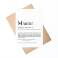 Maurerin Definition Karte personalisierbar mit Namen Beruf Grußkarte Maurerin Geschenk Geburtstag Maurerin Postkarte Definition