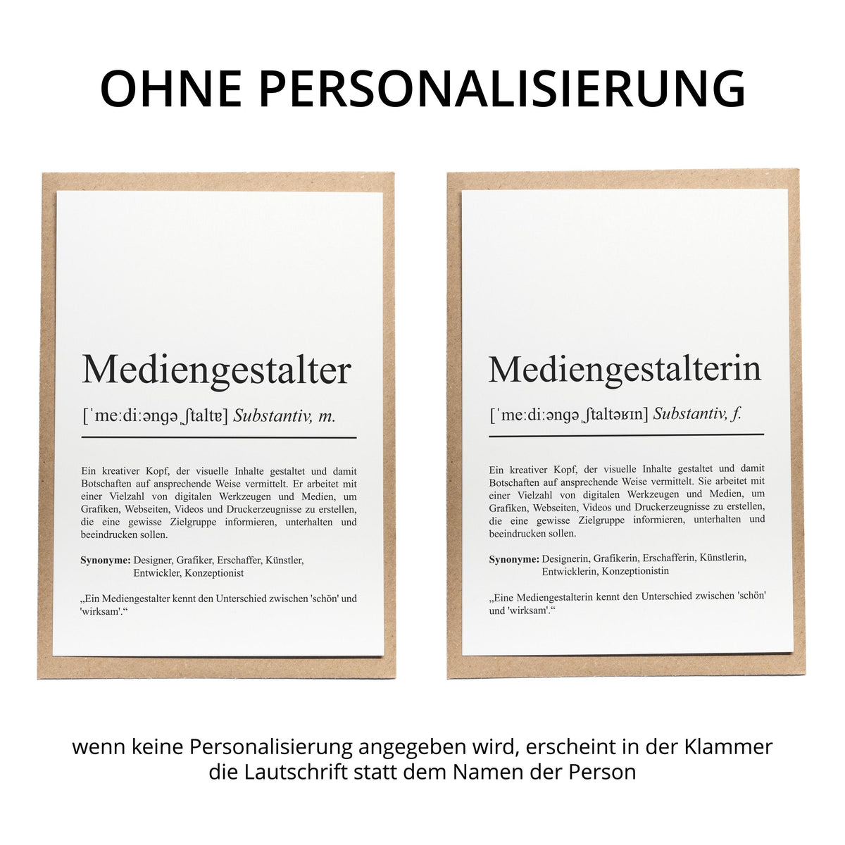 Mediengestalter Definition Karte personalisierbar mit Namen Beruf Grußkarte Mediengestalter Geschenk Geburtstag Mediengestalter Postkarte