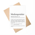 Mediengestalterin Definition Karte personalisierbar mit Namen Beruf Grußkarte Mediengestalterin Geschenk Geburtstag Mediengestalterin Karte