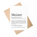 Meister Definition A6 Karte personalisierbar mit Namen Beruf Grußkarte Meister Geschenk Abschluss Meister Postkarte