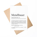 Metallbauerin Definition Karte personalisierbar mit Namen Beruf Grußkarte Metallbauerin Geschenk Geburtstag Metallbauer Postkarte Definition