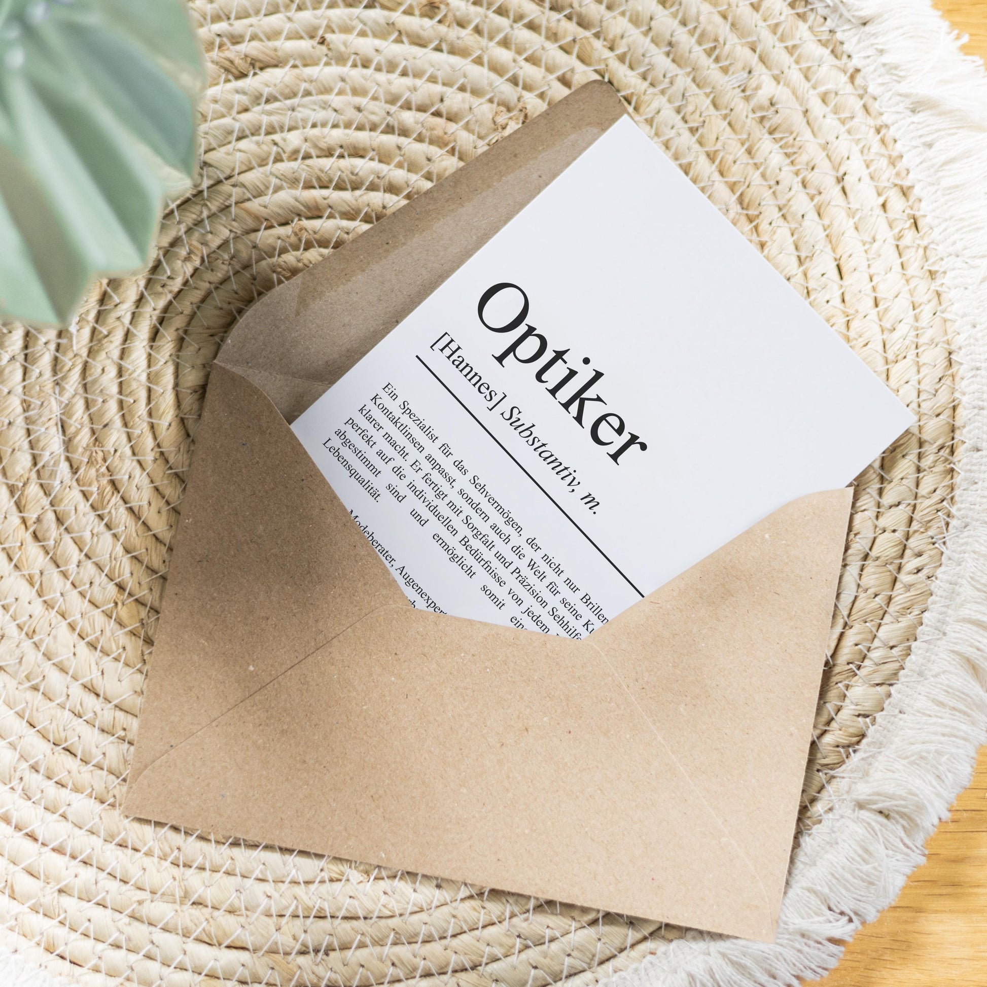 Optiker Definition Karte personalisierbar mit Namen Beruf Grußkarte Optiker Geschenk Geburtstag Optiker Postkarte Definition