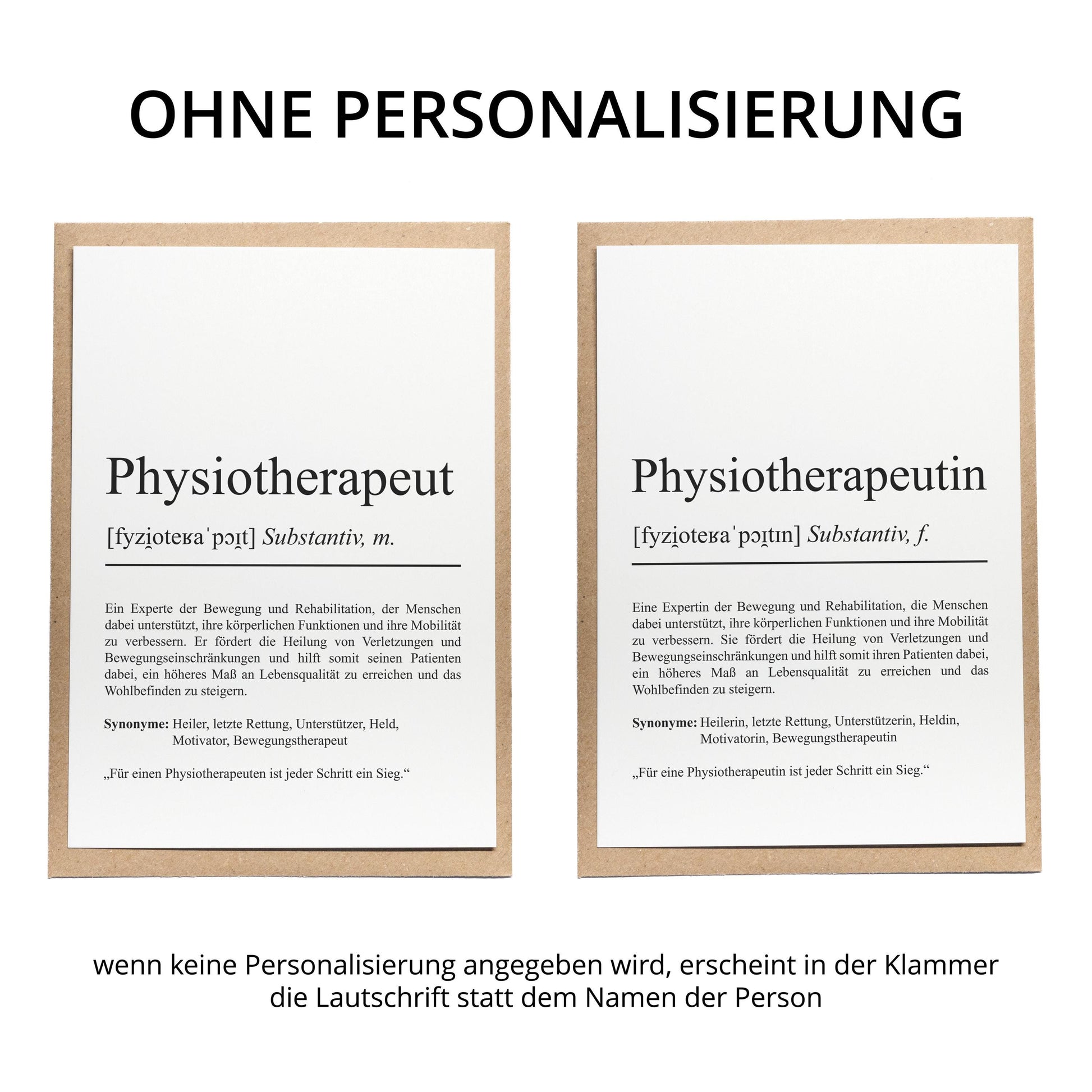 Physiotherapeut Definition Karte personalisierbar mit Namen Beruf Grußkarte Physiotherapeut Geschenk Geburtstag Therapeut Postkarte
