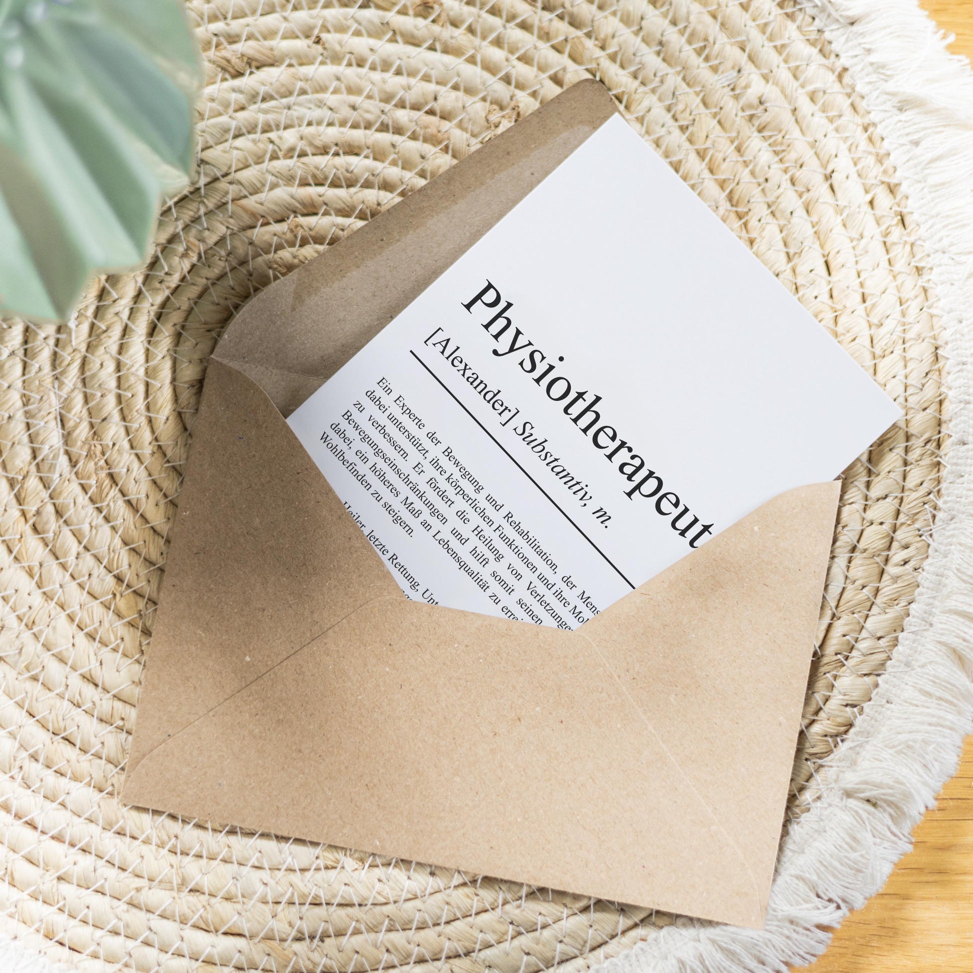 Physiotherapeut Definition Karte personalisierbar mit Namen Beruf Grußkarte Physiotherapeut Geschenk Geburtstag Therapeut Postkarte