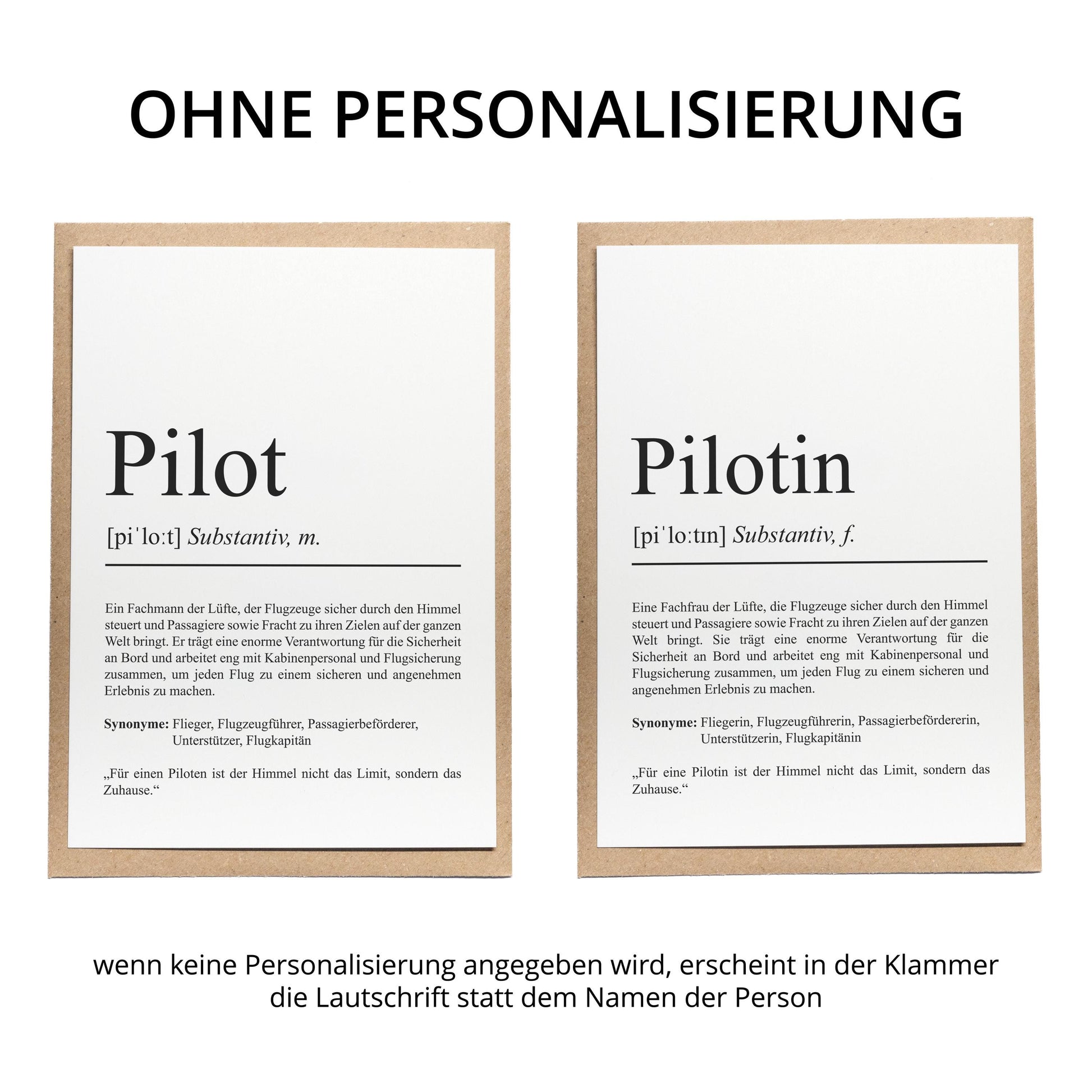 Pilotin Definition Karte personalisierbar mit Namen Beruf Grußkarte Pilotin Geschenk Geburtstag Pilotin Postkarte
