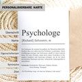 Psychologe Definition Karte personalisierbar mit Namen Beruf Grußkarte Psychologe Geschenk Geburtstag Psychologe Postkarte