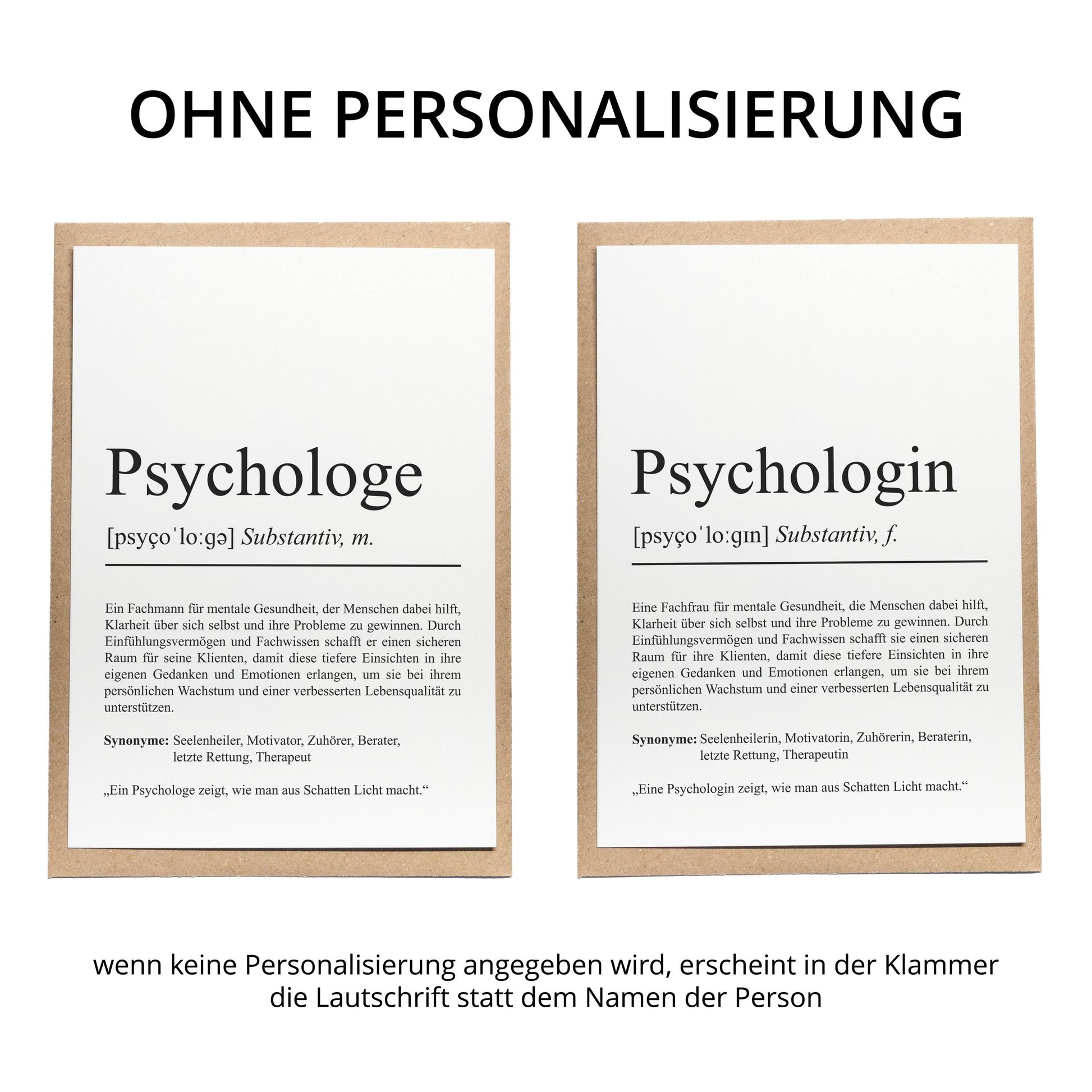 Psychologe Definition Karte personalisierbar mit Namen Beruf Grußkarte Psychologe Geschenk Geburtstag Psychologe Postkarte