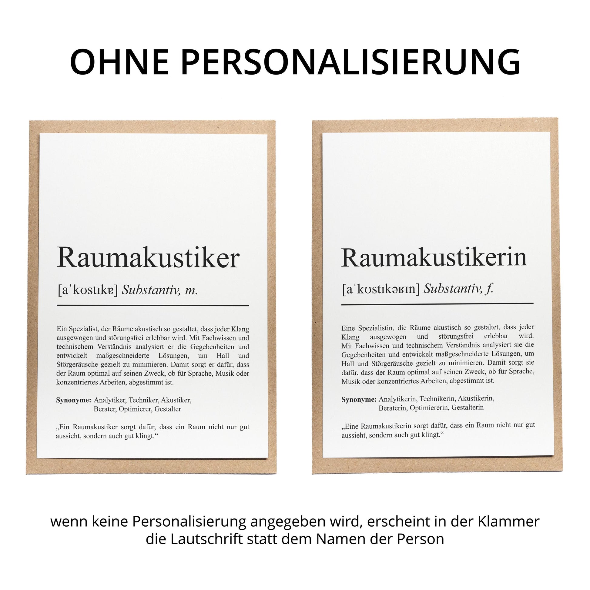 Raumakustikerin Definition A6 Karte personalisierbar mit Namen Beruf Grußkarte Akustikerin Geschenk Geburtstag Raumakustikerin Postkarte