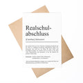 Realschulabschluss Definition Karte personalisierbar mit Namen Abschluss Grußkarte Realschulabschluss Geschenk Geburtstag Postkarte