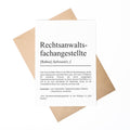 Rechtsanwaltsfachangestellte Definition Karte personalisierbar mit Namen Beruf Grußkarte Zimmerer Geschenk Rechtsanwaltsfachangestellte