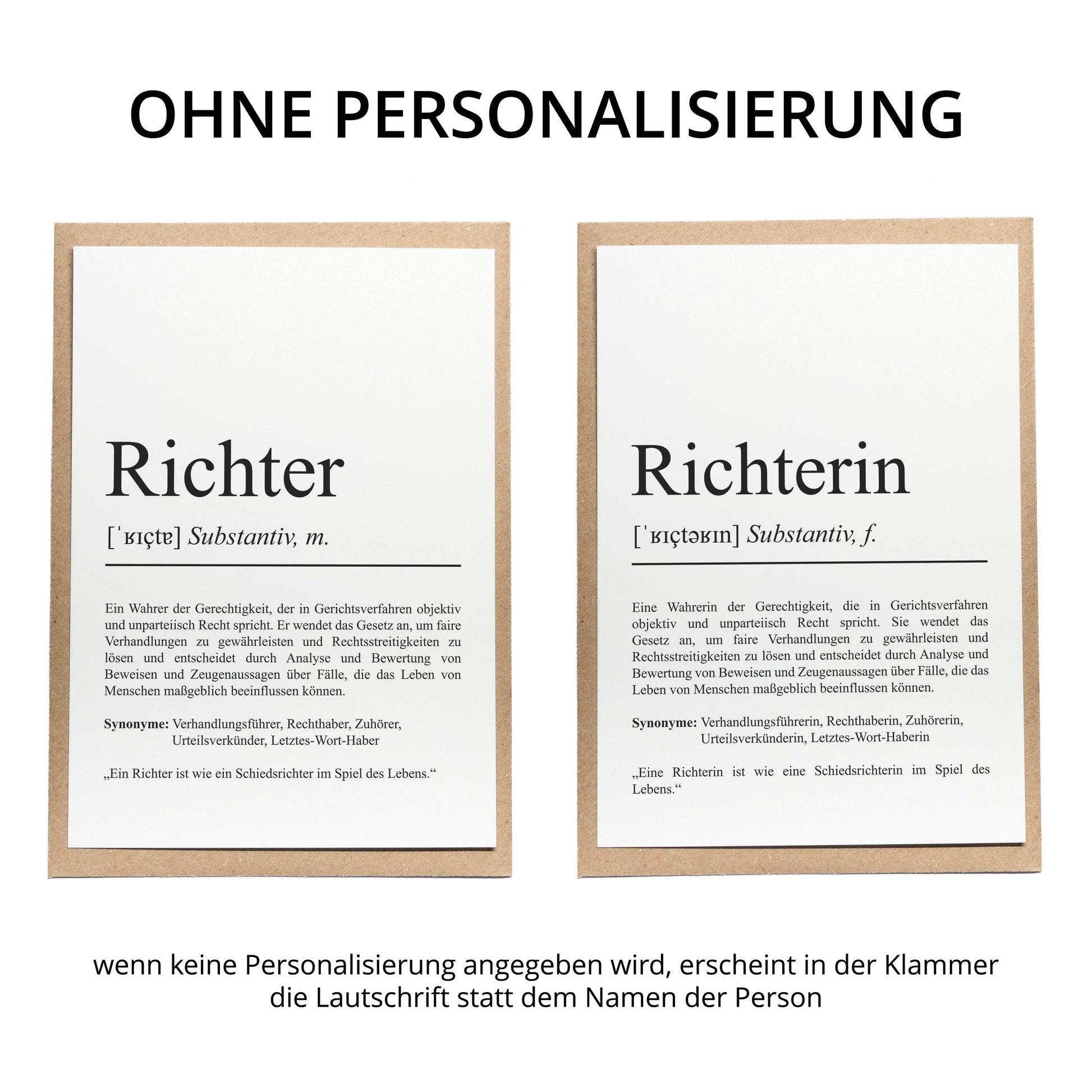Richterin Definition Karte personalisierbar mit Namen Beruf Grußkarte Richterin Geschenk Geburtstag Richterin Postkarte Definition