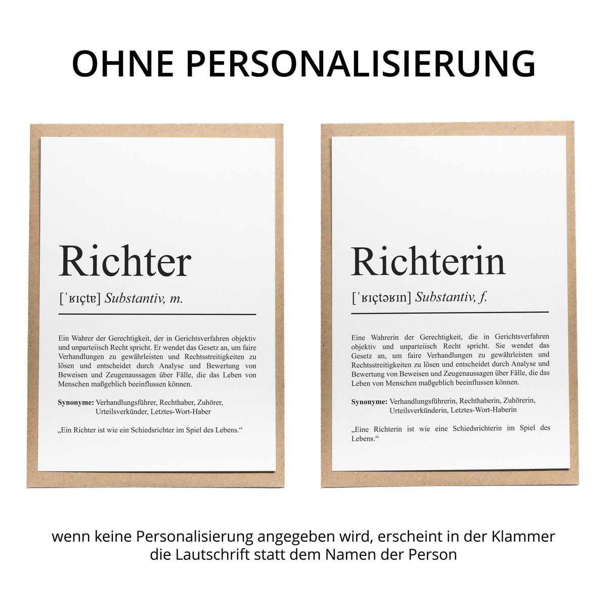 Richterin Definition Karte personalisierbar mit Namen Beruf Grußkarte Richterin Geschenk Geburtstag Richterin Postkarte Definition