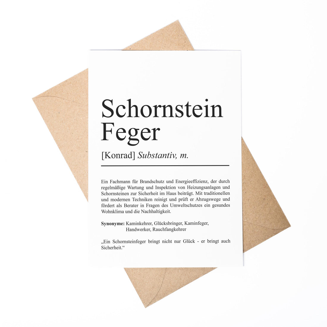 Schornsteinfeger Definition Karte personalisierbar mit Namen Beruf Grußkarte Schornsteinfeger Geschenk Geburtstag Grußkarte Definition
