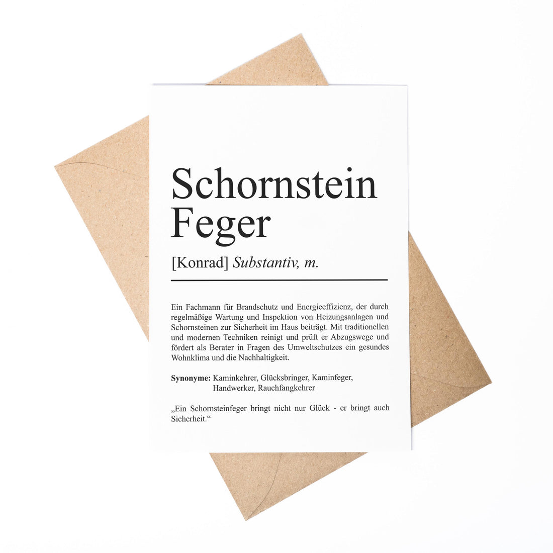 Schornsteinfeger Definition A6 Karte personalisierbar mit Namen Beruf Grußkarte Schornsteinfeger Geschenk Geburtstag Klappkarte Definition