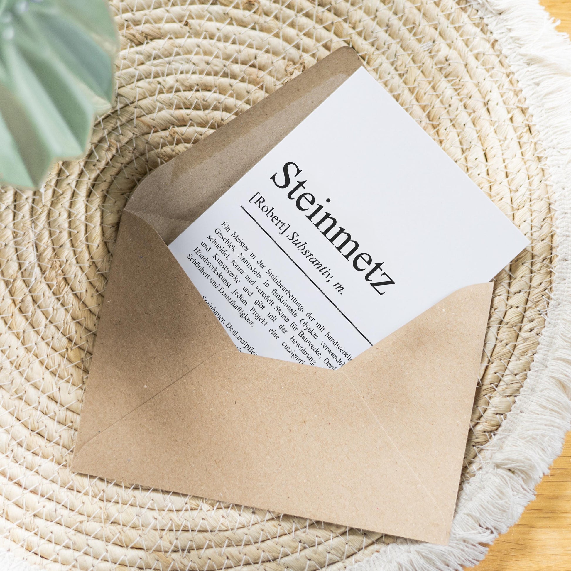 Steinmetz Definition Karte personalisierbar mit Namen Beruf Grußkarte Steinmetz Geschenk Geburtstag Steinmetz Postkarte Definition