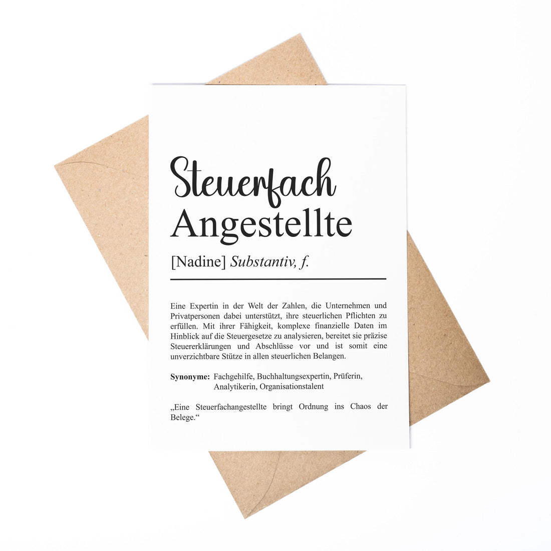 Steuerfachangestellte Definition Karte A6 personalisierbar mit Namen Beruf Postkarte Steuerfachangestellte Geschenk Geburtstag