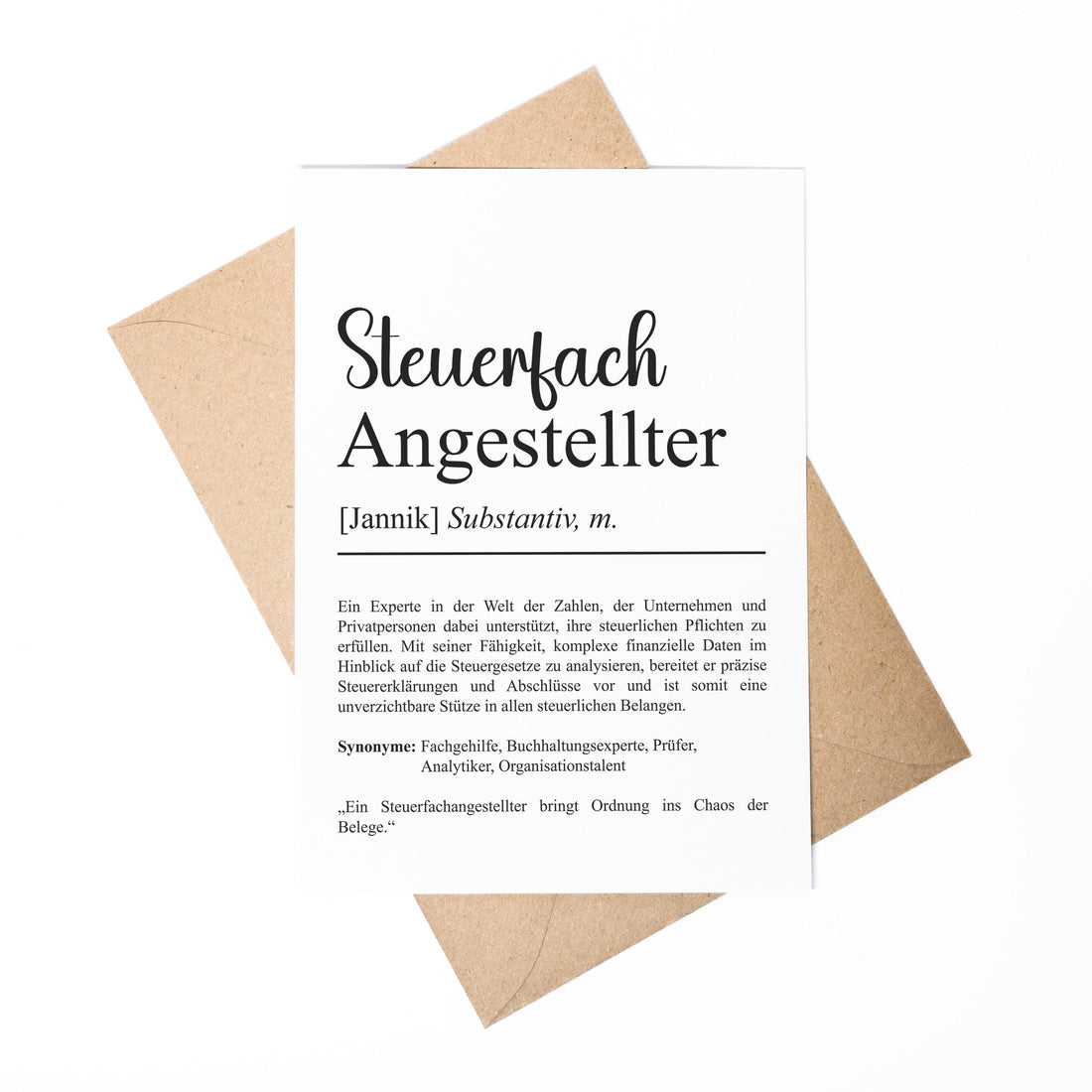 Steuerfachangestellter Definition Karte A6 personalisierbar mit Namen Beruf Postkarte Steuerfachangestellter Geschenk Geburtstag