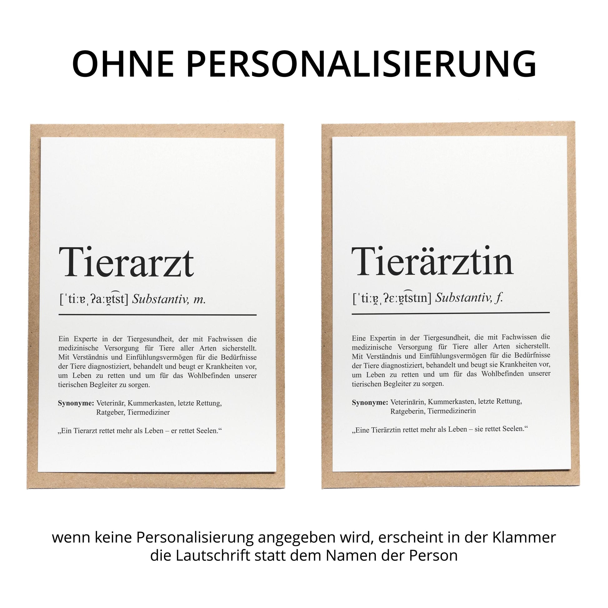 Tierärztin Definition Karte personalisierbar mit Namen Beruf Grußkarte Tierärztin Geschenk Geburtstag Tierärztin Postkarte Definition