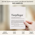 Tierpfleger Definition Karte personalisierbar mit Namen Beruf Grußkarte Tierpfleger Geschenk Geburtstag Tierpfleger Postkarte Definition