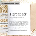 Tierpfleger Definition Karte personalisierbar mit Namen Beruf Grußkarte Tierpfleger Geschenk Geburtstag Tierpfleger Postkarte Definition