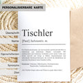 Tischler Definition Karte personalisierbar mit Namen Beruf Grußkarte Tischler Geschenk Geburtstag Tischler Postkarte Definition