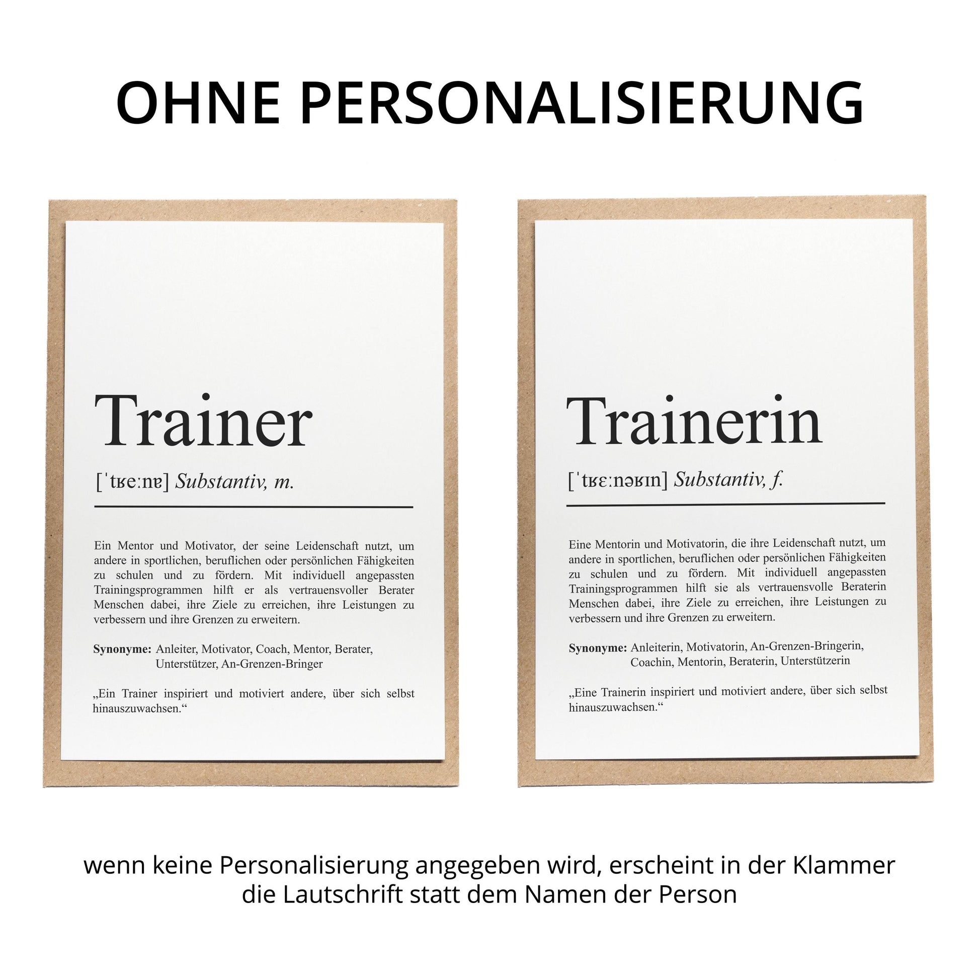 Trainer Definition Karte personalisierbar mit Namen Beruf Grußkarte Trainer Geschenk Geburtstag Trainer Postkarte Definition