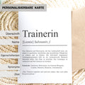Trainerin Definition Karte personalisierbar mit Namen Beruf Grußkarte Trainerin Geschenk Geburtstag Trainerin Postkarte Definition