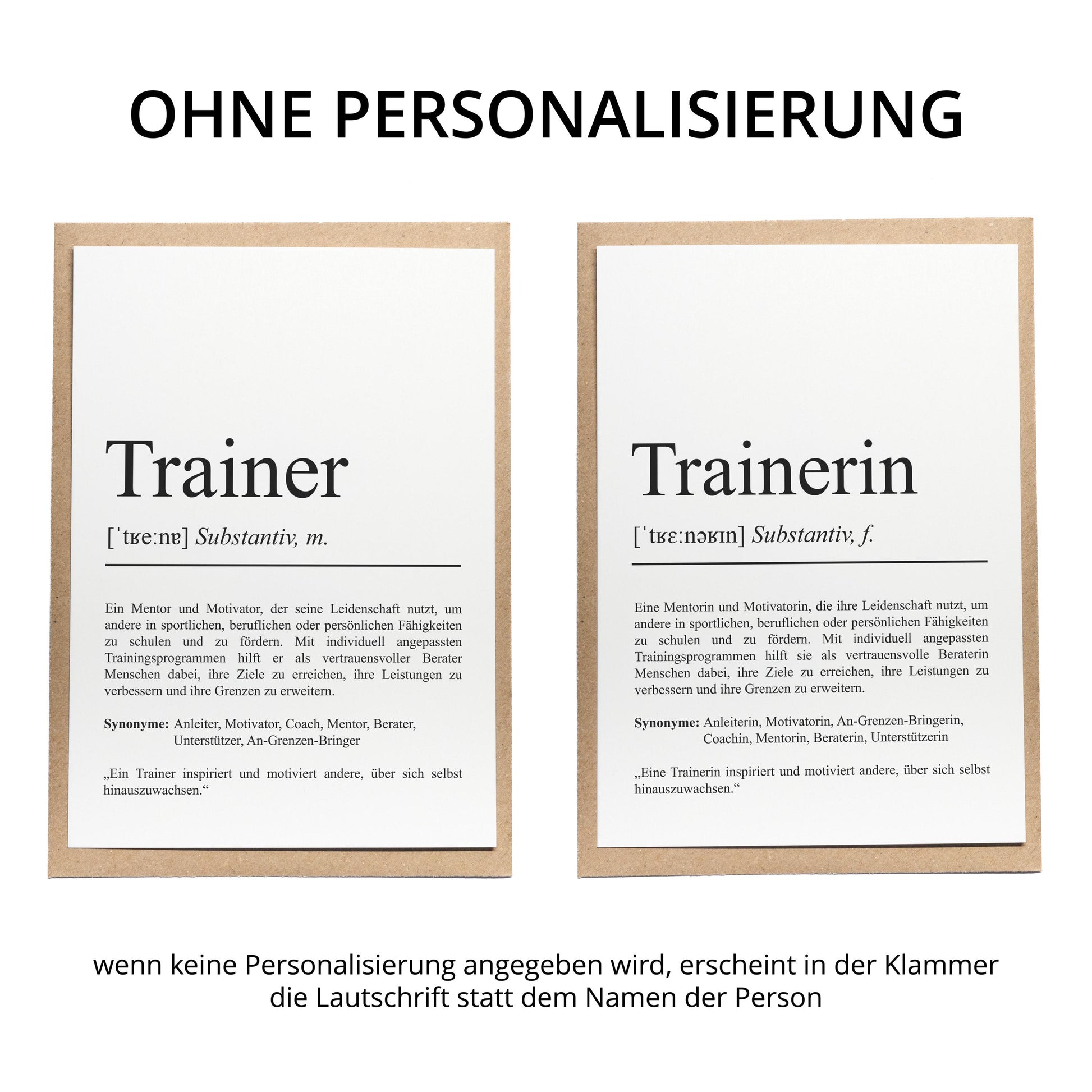 Trainerin Definition Karte personalisierbar mit Namen Beruf Grußkarte Trainerin Geschenk Geburtstag Trainerin Postkarte Definition