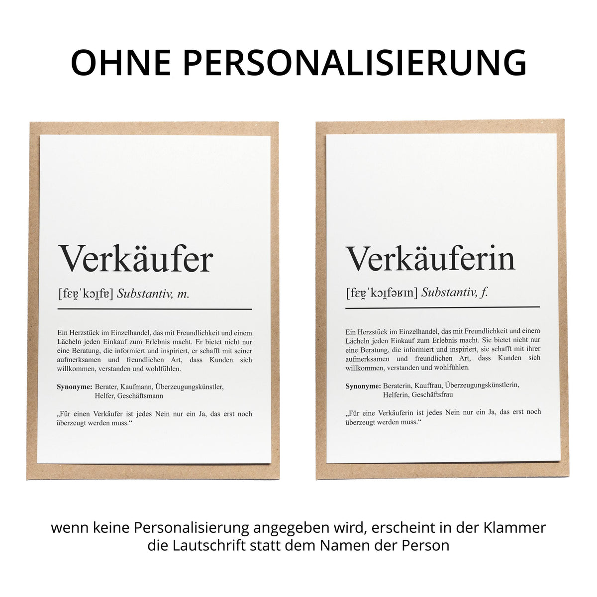 Verkäuferin Definition Karte personalisierbar mit Namen Beruf Grußkarte Verkäuferin Geschenk Geburtstag Verkäuferin Postkarte Definition