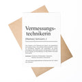 Vermessungstechniker Definition Karte personalisierbar mit Namen Beruf Postkarte Geschenk Vermessungstechniker Geburtstag Grußkarte
