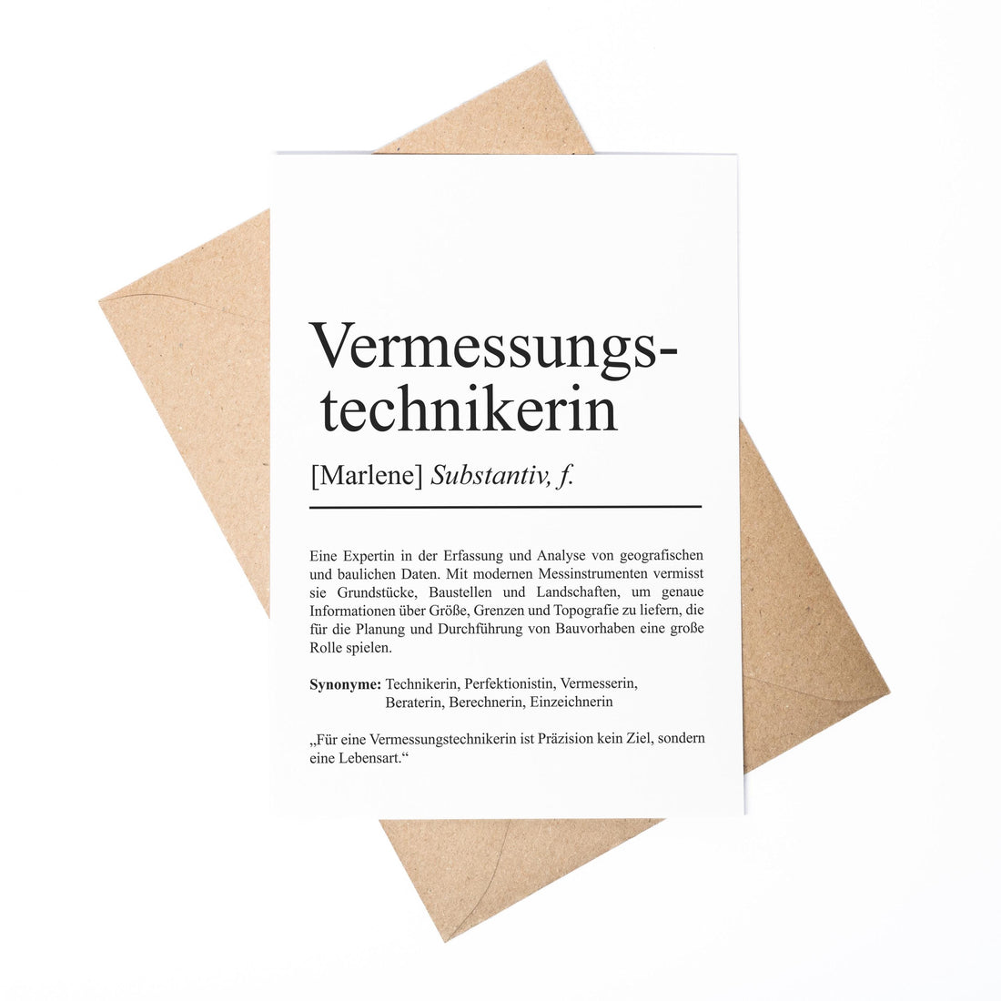 Vermessungstechnikerin Definition Karte personalisierbar mit Namen Beruf Postkarte Geschenk Vermessungstechnikerin Geburtstag Grußkarte