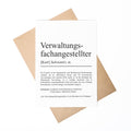 Verwaltungsfachangestellte Definition Karte personalisierbar mit Namen Beruf Postkarte Geschenk Verwaltungsfachangestellte Geburtstag