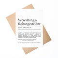 Verwaltungsfachangestellte Definition Karte personalisierbar mit Namen Beruf Postkarte Geschenk Verwaltungsfachangestellte Geburtstag