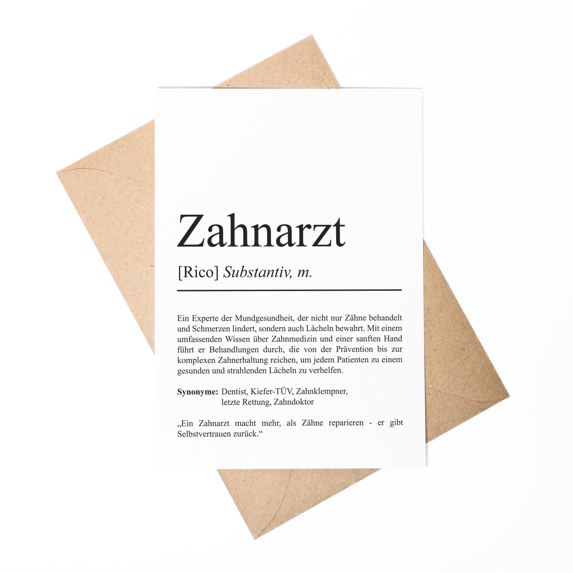 Zahnarzt Definition Karte A6 personalisierbar mit Namen Beruf Grußkarte Zahnarzt Geschenk Geburtstag Zahnarzt Klappkarte Definition