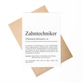 Zahntechnikerin Definition Karte personalisierbar Beruf Postkarte Zahntechnikerin Geschenk Geburtstag Zahntechnikerin Postkarte Definition