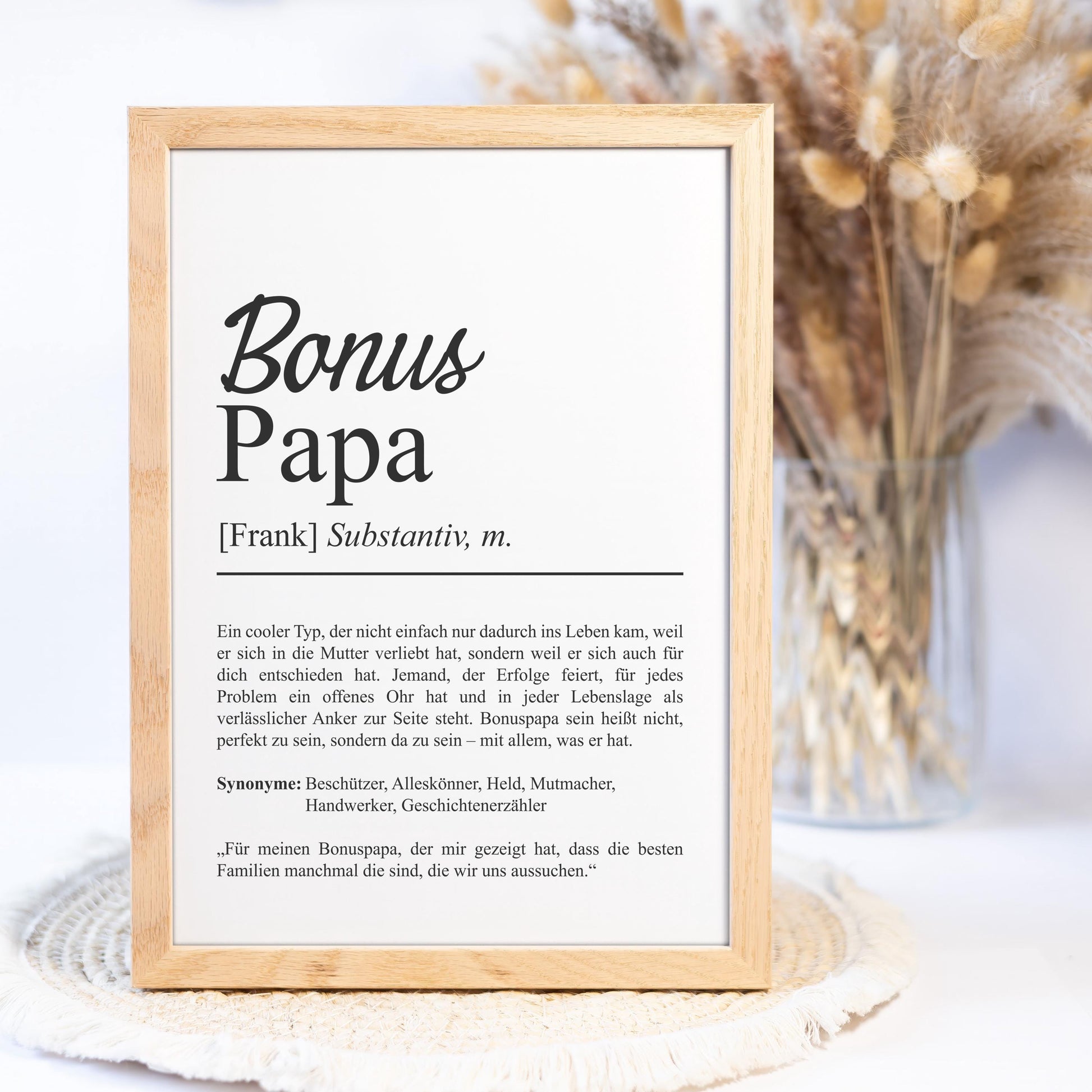 Bonusmama Definition Poster personalisierbar mit Namen Bonusmama Poster Geschenk Geburtstag Bonusmama Poster Definition Adoption Mutter