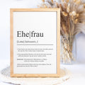 Ehefrau Definition Poster personalisierbar mit Namen Poster Geschenk Ehefrau Einzug Geschenk Ehefrau personalisierbar Poster ungerahmt