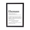 Ehemann Definition Poster personalisierbar mit Namen Mann Poster Geschenk Einzug Geburtstag Geschenk Mann Hochzeit Geschenk Poster